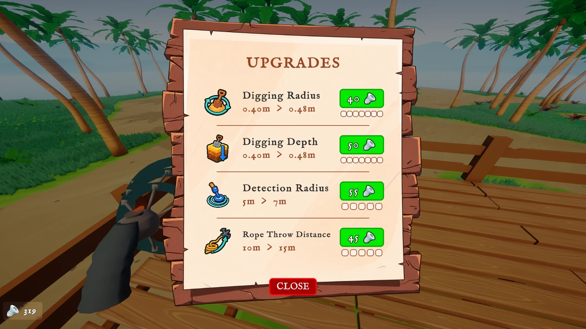 The board for improving digging radius, depth, detection and rare finds